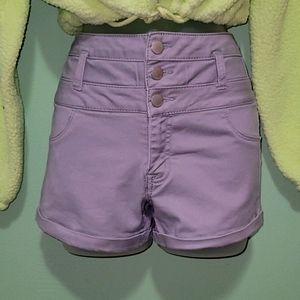 Refuge Grey High-Waisted Shorts